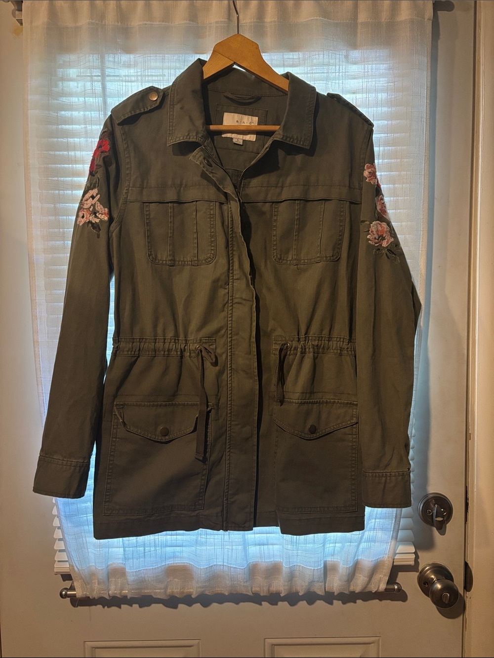 a new day Olive Green Embroidered Utility Jacket